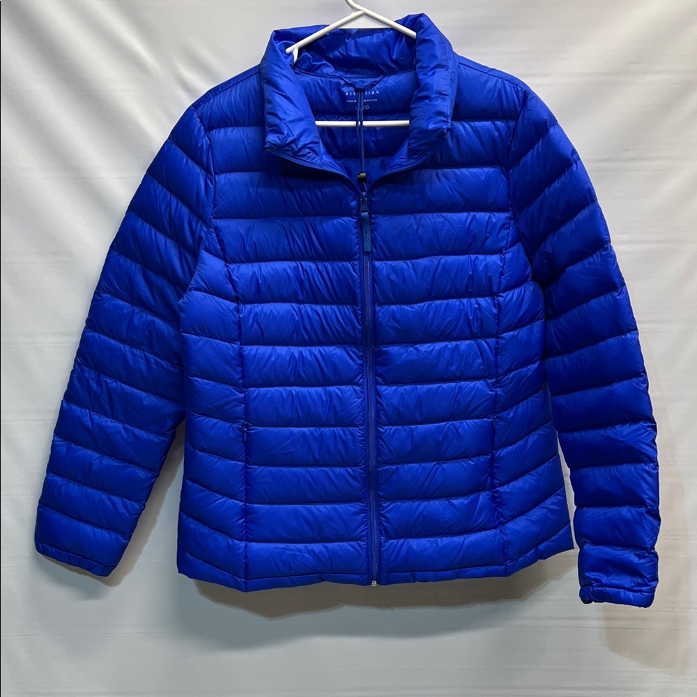 Attention Blue Packable Down Puffer Jacket W/ Bag… - image 1
